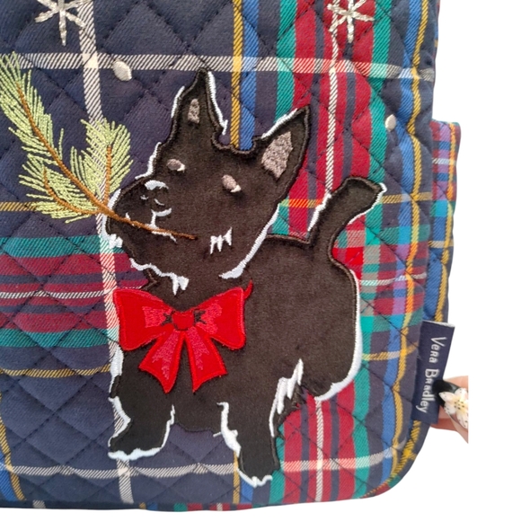Vera Bradley Navy Blue Red Plaid Quilted Small Backpack NWT $95 - Picture 5 of 8